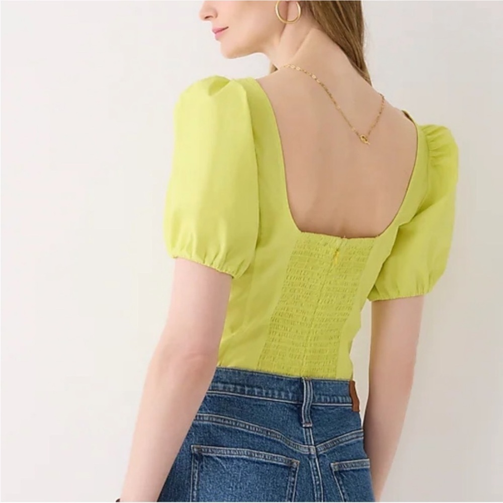 J crew new puff sleeve square neck blouse size 2